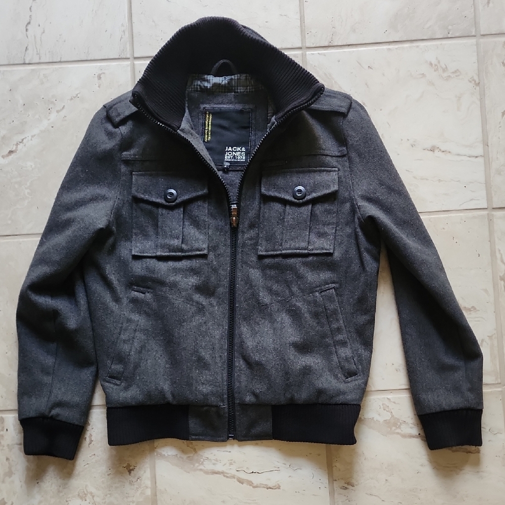 Jack And Jones Men's Small Gray Jacket